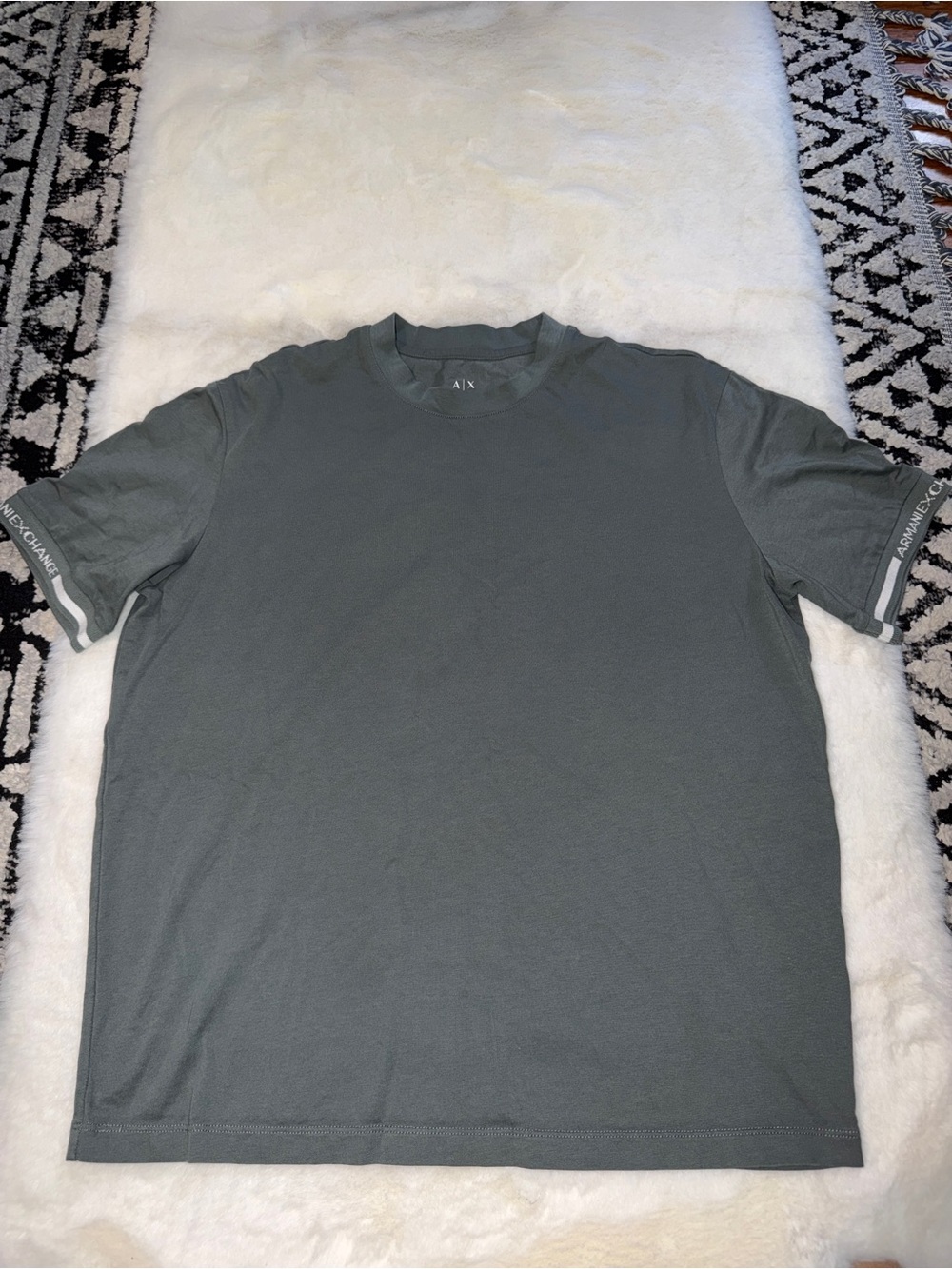 Armani Exchange Men's Short-Sleeve Crewneck T-Shirt in Slate Gray-Green